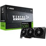 MSI VGA NVIDIA GeForce RTX 5080 16G VENTUS 3X OC BLACK, RTX 5080, 16GB GDDR7, 3xDP, 1xHDMI