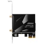 MSI WiFi PCIe adaptér HERALD BE9400 WI-FI 7/ PCI-E/ 6 GHz/ 5GHz/ 2,4GHz HERALD-BE NCM865 WI-FI 7