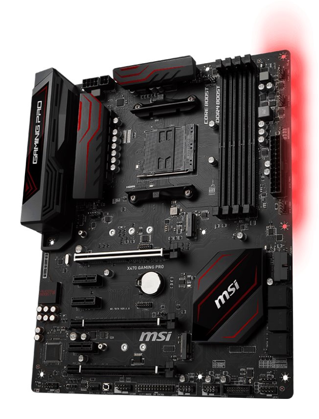 MSI X470 GAMING PRO, AM4, DDR4-3466, 6*SATA 6Gb/s,, 2xUSB 3.1 Gen2