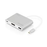 Multi Adapter DisplayPort 4K 30Hz UHD USB C (PD), USB A 2.0 to USB Type C alu DA-70846