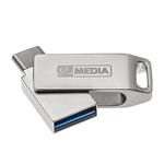 MyMedia MyDual USB 3.2 Gen 1, 16GB, 69268, strieborný, 69268, USB A / USB C, s otočnou krytkou