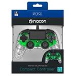 Nacon Wired Compact Controller - ovladač pro PlayStation 4 - průhledný zelený PS4OFCPADCLGREEN