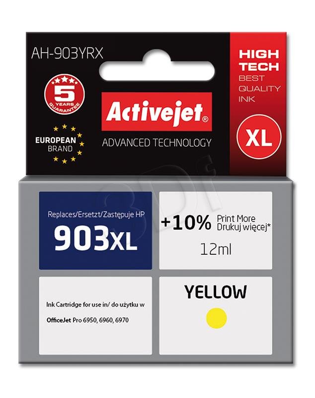 Náplň ActiveJet HP T6M11AE (no.903XL) AH-903YRX yellow 12ml
