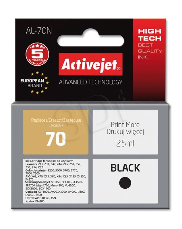 Náplň ActiveJet LEXMARK 12A1970 no.70 black 25ml AL-70N