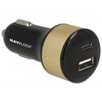 Navilock Autonabíječka 1 x USB Type-C™ + 1 x USB Typ-A 63069