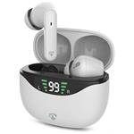NEDIS bezdrátová sluchátka + mikrofon/ TWS/ BT/ výdrž 30 hod/ 100 dB/ ovládání dotykem/ nabíjecí pouzdro/ USB HPBT2450WT