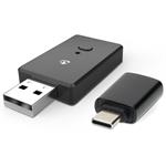 NEDIS bezdrátový audio adaptér do auta 2v1/ Android auto/ Apple Carplay/ AAC/ SBC/ Bluetooth/ USB-C/ černý CKAA2400BK