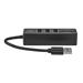 Nedis CCGB61250BK01 - USB hub| USB-A Zástrčka | 3x USB A Zásuvka | 5 Portů | USB 3.2 Gen 1 | Napájení z USB | 5 Gbps |