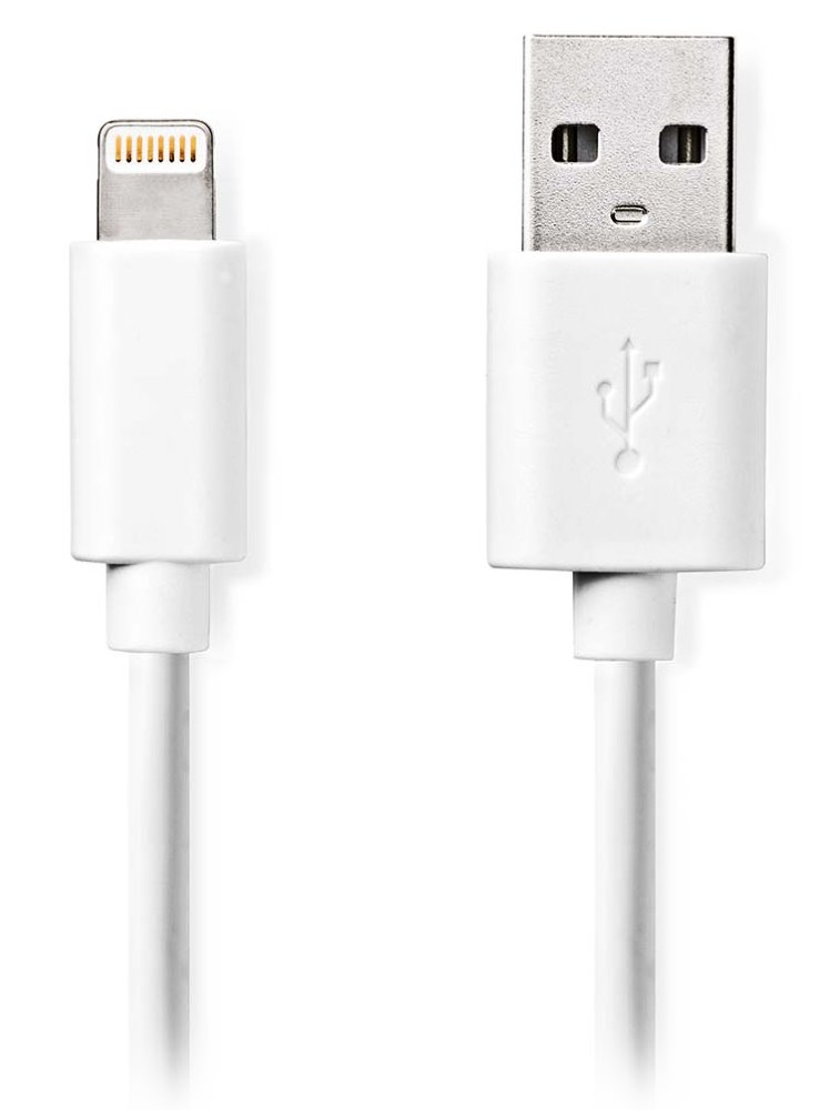 Nedis CCGL39300WT10 - Lightning Kabel| Apple Lightning 8pinový | USB-A Zástrčka | 1 m | Pocínovaná měď / Bílá