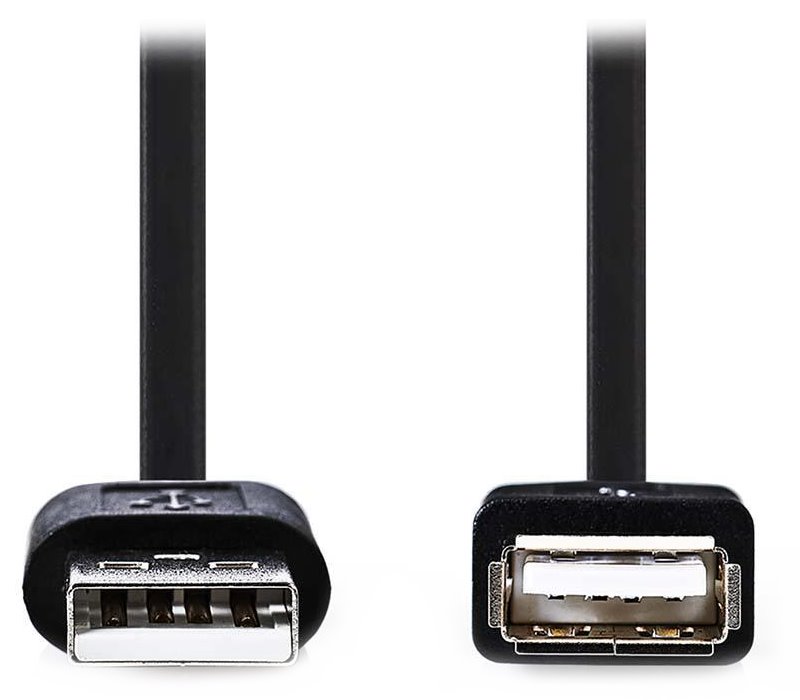 Nedis CCGT60010BK30 - USB 2.0 kabel | Zástrčka A – Zásuvka USB A | 3 m | Černá barva