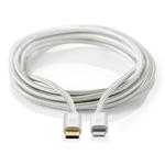 Nedis CCTB39650AL10 - Lightning Kabel| Apple Lightning 8pinový | USB-C™ Zástrčka | 1 m | Hliník / Stříbrná