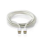 Nedis CCTB64750AL10 - Kabel USB 3.1 (Gen2) | Typ-C Zástrčka - Typ-C Zástrčka | 1 m | Hliník