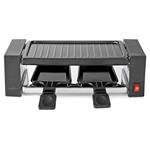 NEDIS gurmánský raclette gril/ obdélníkový/ grilovací deska 23 x 10 cm/ pro 2 osoby/ špachtle/ nepřilnavý po FCRA210FBK2