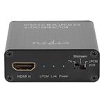 NEDIS HDMI extraktor/ HDMI vstup/ TosLink zásuvka/ 1x 3.5 mm/ 1x HDMI výstup/ 4K@60Hz/ 18 Gbps/ kov/ antracit VEXT3470AT
