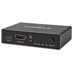 NEDIS HDMI přepínač/ 3x HDMI vstup/ 1x HDMI výstup/ 8K@60Hz/ 45 Gbps/ dálkově ovládaní/ hliník/ antracit VSWI3493AT