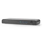 NEDIS HDMI přepínač/ 5x HDMI vstup/ 1x HDMI výstup/ K@60Hz/ 18 Gbps/ dálkově ovládané/ kov/ antracit VSWI3475AT