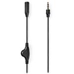 NEDIS kabel stereo audio/ 3,5 mm jack zástrčka - 3,5 mm jack zásuvka/ černý/ bulk/ 1m CAGL22090BK10