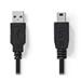 NEDIS kabel USB 2.0/ zástrčka A - 5pinová zástrčka mini USB/ černý/ bulk/ 2m