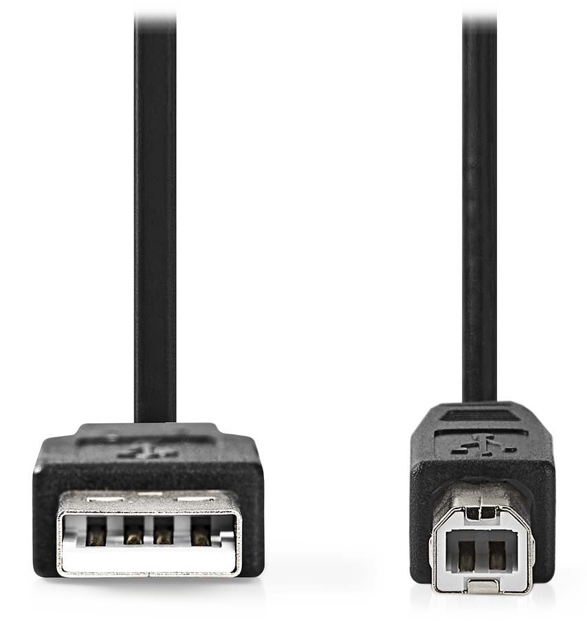 NEDIS kabel USB 2.0/ zástrčka USB-A - zástrčka USB-B/ k tiskárně apod./ černý/ 5m CCGL60100BK50