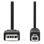 NEDIS kabel USB 2.0/ zástrčka USB-A - zástrčka USB-B/ k tiskárně apod./ černý/ 5m CCGL60100BK50