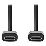 NEDIS kabel USB 2.0/ zástrčka USB-C - zástrčka USB-C/ 60 W/ 480 Mbps/ poniklovaný/ černý/ bulk/ 3m CCGL60700BK30