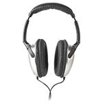 NEDIS kabelová sluchátka/ na uši/ ovládání hlasitosti/ kabel 2,70 m/ černo-stříbrné HPWD1200BK