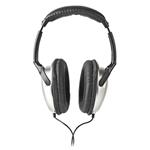 NEDIS kabelová sluchátka/ na uši/ ovládání hlasitosti/ kabel 6 m/ černo-stříbrné HPWD1201BK