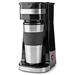 NEDIS kávovar/ na jeden hrnek/ dvoustěnný cestovní hrnek/ kapacita 0,42 l/ černý KACM300FBK