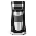 NEDIS kávovar/ na jeden hrnek/ dvoustěnný cestovní hrnek/ kapacita 0,42 l/ černý KACM300FBK