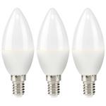 NEDIS LED žárovka E14/ svíčka/ 4,9 W/ 220 V/ 470 lm/ 2700 K/ teplá bílá/ matná/ 3 kusy LBE14C352P3