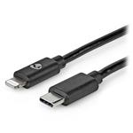 NEDIS Lightning kabel/ USB 2.0/ Apple Lightning 8pinový/ USB-C zástrčka/ kulatý/ černý/ 1m CCGP39650BK10