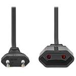 NEDIS napájecí kabel pro adaptéry/ Euro zástrčka - Euro zásuvka/ přímý-přímý/ dvoulinka/ černý/ 2m CEGL11085BK20
