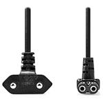 NEDIS napájecí kabel pro adaptéry/ Euro zástrčka - konektor IEC-320-C1/ úhlový-úhlový/ dvoulinka/ černý/ b CEGL11075BK20