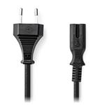 NEDIS napájecí kabel pro adaptéry/ Euro zástrčka - konektor IEC-320-C7/ přímý-přímý/ dvoulinka/ černý/ 5m CEGL11040BK50