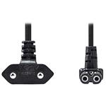 NEDIS napájecí kabel pro adaptéry/ Euro zástrčka - konektor IEC-320-C7/ úhlový-úhlový/ dvoulinka/ černý/ 3 CEGL11055BK30