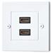 NEDIS nástěnný Box HDMI/ 2x HDMI zásuvka/ 4K@60Hz/ 18 Gbps/ pozlacené/ černo-bílý CVGP34955WT