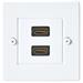 NEDIS nástěnný Box HDMI/ 2x HDMI zásuvka/ 4K@60Hz/ 18 Gbps/ pozlacené/ černo-bílý CVGP34955WT