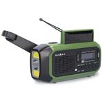 NEDIS přenosné nouzové rádio/ napájení z baterie/ z USB/ solární panel/ DAB+ / FM/ budík/ světlo/ černo-zel RDDBCR2000GN