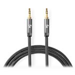 NEDIS PROFIGOLD stereo audio kabel/ 3,5 mm jack zástrčka - 3,5 mm jack zástrčka/ bavlna/ šedý/ BOX/ 2m CATB22000GY20