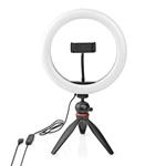 Nedis RLSTND100BK - Kruhové Světlo | 10 inch | 120 LED's | 2700 - 6700 K | Stativ | Černá