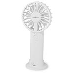 NEDIS ruční ventilátor/ průměr 6 cm/ výkon 0,9 W/ 2 rychlosti/ plast/ bílý FNHH1WT