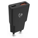 NEDIS síťová nabíječka/ 20 W/ PD 3.0/ rychlé nabíjení/ 1.5 / 2.0 / 2.22 / 3.0 A/ USB-A/ USB-C/ černá WCHA20BK