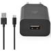 NEDIS síťová nabíječka/ 5 W/ 5 V/ 1 A/ USB-A/ černá/ micro USB kabel 1m WCHAM105ABK