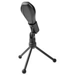 NEDIS stolní všesměrový mikrofon/ duální kondenzátor/ s tříramenným stojanem/ USB/ citlivost -38dB/ černý MICTU100BK