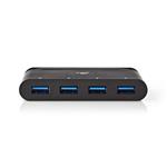 Nedis TCARF200BK - Počítačový Rozbočovač | USB Type-C | 4x USB 3.0 | Černá barva