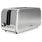 NEDIS topinkovač/ 2 otvory/ 7 úrovní nastavení/ funkce rozmrazování/ hliník/ 1450 W/ stříbrný KABT400AL