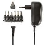 NEDIS univerzální napájecí AC adaptér/ 12W/ 3 - 12 V DC/ 100 - 240 V AC/ 6 konektorů/ 1,8 m/ černý ACPA001
