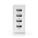 Nedis WCHARC30WBK - Síťová Nabíječka | 30 W | GaN | PD3.0 | 2výstupy: USB-C / Zatahovací kabel USB-C| Černá
