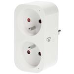 NEDIS Wi-Fi chytrá duo zásuvka/ 16A/ francouzský typ E/ IP21/ měřič výkonu/ Android/ iOS/ Nedis® SmartLife/ WIFIP141EWT