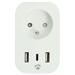 NEDIS Wi-Fi chytrá zásuvka/ měřič spotřeby/ 16A/ francouzský typ E/ IP21/ 3680 W/ 1x USB-C/ 2x USB/ bílá WIFIP151EWT